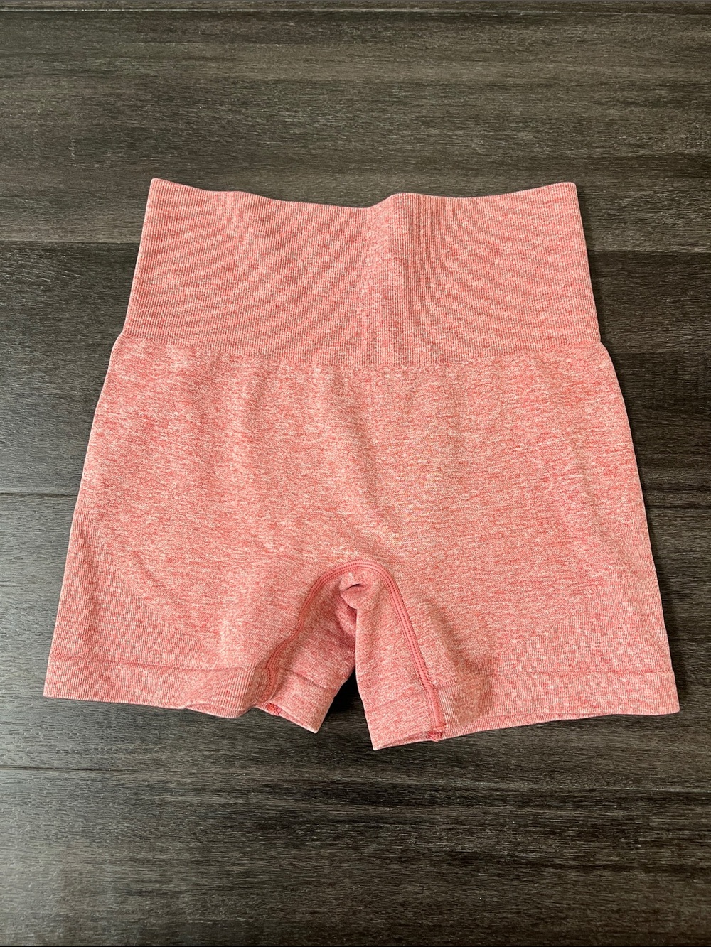 High-Waist Heathered Pink Women's Bike Shorts